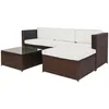TOPMAX Rattan Patio Furniture Ensembles de meubles à sectionnée en osier Coussin Sofa Garden Set Stock A26