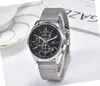 Alle Wählscheiben Arbeit Männer Uhren Laufen Stoppuhr Quarz Kalender Armbanduhren 42mm Edelstahl coole Männer Uhr Großhandel Geschenk