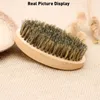 High Quality Soft Boar Bristle Wood Beard Brush Hairdresser Shaving Tool Men Mustache Comb Kit With Gift Bag Beard Hair Comb Set3065660