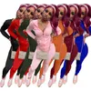 플러스 사이즈 3XL 여성 트랙 슈트 단수 조거 수트 가을 겨울 옷 의상 긴 슬리브 재킷+바지 2 조각 세트 땀 슈트 4449