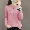 Peonfly Knitted Women o Neck Sweater Pullovers Autumn Winter Basic Soft Women Sweaters Pullovers Jumper Blue Pink 201221