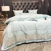 Bedding Sets Luxury Silk Soft Cotton Chic Embroidered Duvet Cover Set Bed Sheet Pillowcases Queen King Size Home Textiles