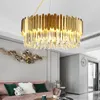 Postmodern Crystal Chandelier Gold Living Room Lamp Bedroom Lamp Rectangular Dining Room Lamp clear crystals for chandeliers