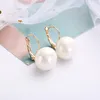 MAIKALE Simple blanc rouge perle boucles d'oreilles or argent couleur grande boule boucles d'oreilles avec perle goutte pour femmes fille bijoux Gift9539462