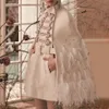 [EWQ] Перо Алмазный ремень белый пиджак Новая зимняя строчка пальто женских высокого воротника Сексуальная Bodycon Locauk Style Overcoat 201019