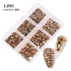 6Grids SS6-SS20 Crystal Nail Art Rhinestones Mixed Color Flat Bottom AB Porcelain White Champagne 3D Nails Decoration Best quality