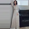 Sequined Evening Dresses It's Yiiya Elegant Plus Size Robe De Soiree V-neck Evening Dress Long Sleeves A-line Evening Gown LJ201125