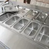 Wird ab US-Lager geliefert. Doppelte Eispfannen von Commercial Kitchen, 22-Zoll-Eisrollenmaschine mit 10 Kühleimern
