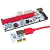 VER008S PCI-E Riser PCIe 1X to 16X Adapter 4Pin 6Pin SATA Power USB 3.0 Cable Pcie Riser Card For BTM miner