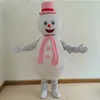 Festival Robe Bonhomme De Neige Rose Mascotte Costume Halloween Noël Fantaisie Robe De Fête Costume De Personnage De Dessin Animé Carnaval Unisexe Adultes Outfit