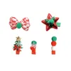 Nouveau Noël 5 pcs pince à cheveux ensemble bowknot pince à cheveux arbre de noël flocon de neige vieil homme canard facture clip enfants beaux cadeaux