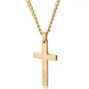 Colares religiosos dos homens religiosos para macho de aço inoxidável Crucifix Pingente de ouro prata preta Correntes de moda jóias presente