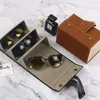 nuova scatola multifunzione per occhiali da gioielleria scatola regalo multi-griglia piccola custodia per occhiali fatta a mano in pelle PU di alta qualità