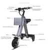 Üç tekerlekler elektrikli scooter 3 tekerlekli elektrikli bisikletler 8 inç 350 w 48 v katlanabilir elektrikli bisiklet yetişkinler için