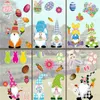 Pasen Gnome Stickers 9 vellen / partij Pasen-venster Cling Stickers Decoraties Dubbelzijdige Pasen Gnome Decals Bunny EI Patronen