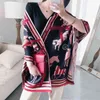 Warm Scarf Women's Cashmere Shawl Mid-Length Fashion Lady Carriage Chain Decorative Foulard Pashmina Female Blanket 220107