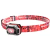 Gesture Induction 3 Gears Electricity HeadLamp Quantity LED Light USB Interface Waterproof Lamps Portable Ropes Outdoor Red 20ll L2