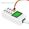 FreeShipping 2pcs 8 Port Smart USB Charger Hub with LCD 40W Multi-Port USB Charging Station USB Wall Travel Charger for Smartphone Tablets