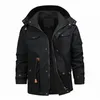 Mens Down Parkas Mens Military Winter Fleece Inner Jacket Casual Thick Thermal Coat Army Pilot Jackets Air Force Cargo Outwear Hooded Jacket 4XL 220909
