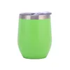 Mugs 12OZ Eggshell Shape Thermos U Type Reusable Tumblers Stainless Steel Cups Vacuum Insulated Water Bottle Thermal Sublimation Big ZL0388