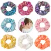 Shiny PU Scrunchies with Zipper Pocket Hidden Pocket Hair Elastic Tie Hair Accessories for Girls Women