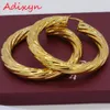 ماركات عالمية- Adixyn 5.3CM الكبير أفريقيا هوب أقراط للمرأة لون الذهب النحاس الملتوية حلق العربية / N01095 الاثيوبية