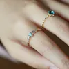 LAMOON 925 Sterling Silver Ring For Women Sea Pattern Larimar Tanzanite White Topaz Gemstone Gold Plated Fine Jewelry LMRI144 2011220b