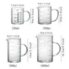 350ml 500ml Graduated Glass Wooden Lid Drink Coffee Mug Kitchen Laboratory Measuring Cup Transparent Juice Milk Tea Cups BH6085 TYJ