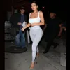 Kyliejenner Coton Sport Deux Pièces Gymwear Designer Nouvelle Mode Bretelles Spaghetti Taille Élastique Crop Top Legging Pantalon Ensemble LJ201125