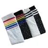 New Children Knee High Striped Socks Rhinestone Rainbow Girls Stocks Kids Socks Girls Boys Long Tube Warm Cotton Sock for 312Y Y24325048