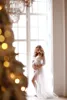 新しい妊娠中の女性のドレスのための写真撮影幻想のチュール写真Gown Kimonoレディースシャワーローブバスローブスリープ宅