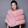 QEARLSTAR WINTER WOMEN FAUX FOX FUR LAPS PASHMINA SUPER LUXURIUS BRIDE SHAWL LAPS WEAD FUR STOLE 16540cm YT14 Y25974588