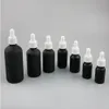 Flacon compte-gouttes noir mat, huile essentielle d'aromathérapie Portable avec œil en verre 5ml 10 15 20 30 50 100 ml 20 pièces