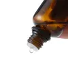20 ملليلتر فارغة العنبر الزجاج قارورة زجاجات الزيوت الضرورية مع مخفض الفتحة والغطاء الأسود لزيوت التجميل الأساسية المواد الكيميائية كولونيا عطر