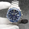 Mens watch Japanese VK quartz stopwatch stainless steel strap Ceramic bezel chronograph luminous 4 colors face Wristwatches
