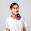 Tulle Silk Scarves Women Print Sunscreen Headband Gold Floral Face Mask Turban Beach Fashion Driving Scarf Sea Chiffon Neckchief LSK1742