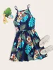 Girls Tropical Print Cami Dress SHE02