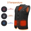 5 Places Heated Vest Men Women Usb Heated Jacket Heating Vest Thermal Clothing Hunting Winter Heating Jacket Black M-4XL