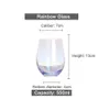 Coupe d'arc-en-ciel sans arc-en-ciel de luxe Petit-déjeuner petit déjeuner lait de thé laitier Juice Juice Wine Crystal Transparent Glass Cup Office Maison 1PCS LJ20082 304G