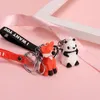 Cartoon face animal keychain dinosaur panda couple creative ins personality car key chain cute animal pendant doll bag ornament