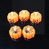 Halloween Spider Pumpkin Lamp Plastic Pumpkin Candles Light LED Electronic Flameless Candle Home Bar Dining Halloween Decoration