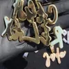 Benutzerdefinierte Name A-Z Doppelschicht Steine ​​Kursiv Buchstaben Anhänger Halskette Für Männer Frauen Geschenke Zirkonia Halskette Hip Hop Schmuck
