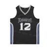 High School Basketball Crestwood Knights Trikots Ja Morant 12 Crestwood Alternative schwarze weiße Farbstickerei für Sportfans atmungsaktive Hip -Hop -Hiphop -Uniform