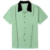 2021 Gray Brown Green Men Shirt St118 Katoen Button Up Classic Retro Bowling Shirt Plus Size Shirt Shirts G0105