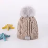 2020 inverno de malha de pele real chapéu de pele mulheres engrossam gorros com 15cm raposa real pompom pompoms de pele quente tampões de snapback pompon beanie chapéus