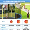 12 قدم الترامبولين للأطفال مع ضميمة السلامة صافي كرة السلة طارة وسلم الجمعية سهلة جولة الترامبولين الترامولين usa A09