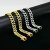 Hip Hop Trendsetter 1M قاع مسطح السلسلة الكوبية الماس Men039s و Women039S Hiphop Gold Netlace4993690