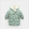 2021 Nya Barn Down Coat Höst Vinter Boys Tjejer Bomull-Padded Parka Coats Tjockna Varma Lång Jackor Kids Outwear