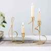 Modern Candlestick Minimalism Metal Holders Wedding Decoration Gold Dining Table Fashion Home 211222