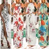 Vestidos de verano 2019 패션 여성 인쇄 boho 꽃 긴 맥시 드레스 민소매 저녁 파티 여름 해변 sundress w06191